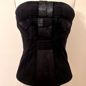 BCBG MaxAzria Satin Ribbon Strapless Corset-Size S